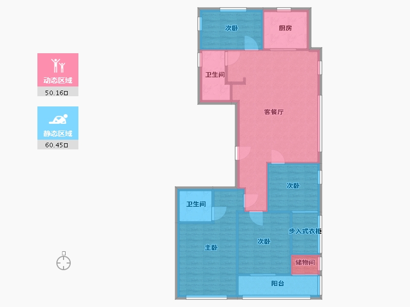 浙江省-杭州市-卓越蔚蓝领秀-2期-93.86-户型库-动静分区