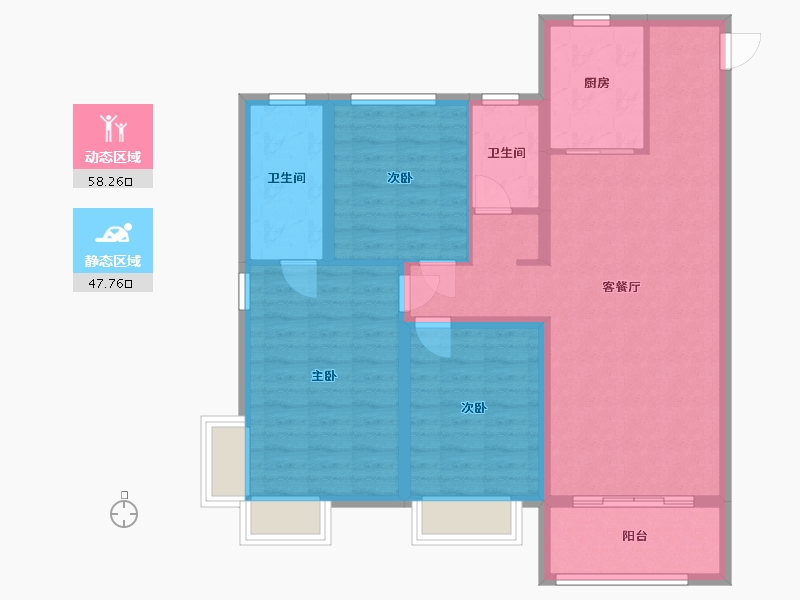 河南省-濮阳市-怡海紫宸院-95.13-户型库-动静分区