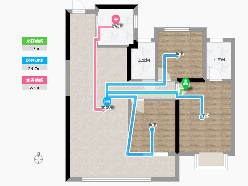 浙江省-温州市-滨江壹号-80.00-户型库-动静线