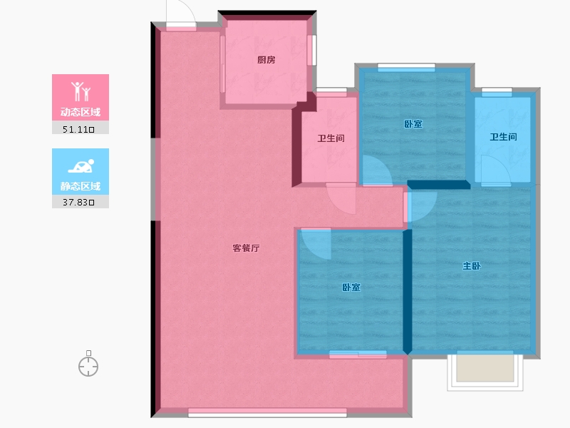 浙江省-温州市-滨江壹号-80.00-户型库-动静分区