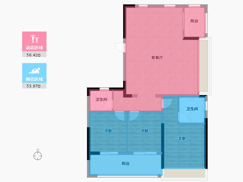 浙江省-温州市-绿城·海棠鸣翠-100.00-户型库-动静分区