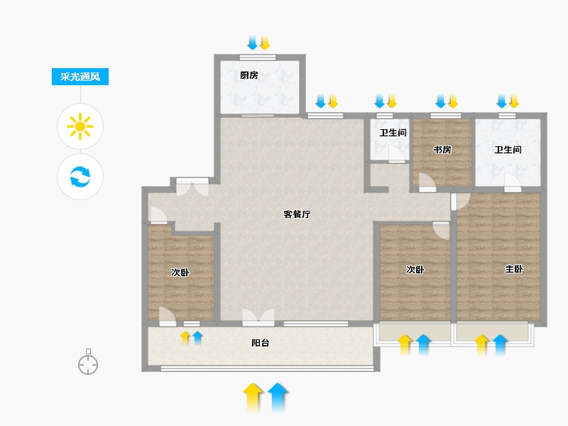 山东省-枣庄市-秀地文昌嘉苑·璟苑-145.60-户型库-采光通风