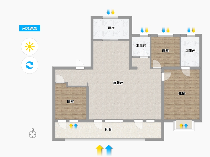 山东省-枣庄市-秀地文昌嘉苑·璟苑-113.62-户型库-采光通风