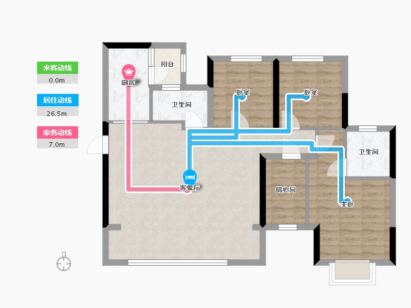 四川省-眉山市-凤鸣朝阳一期-88.39-户型库-动静线