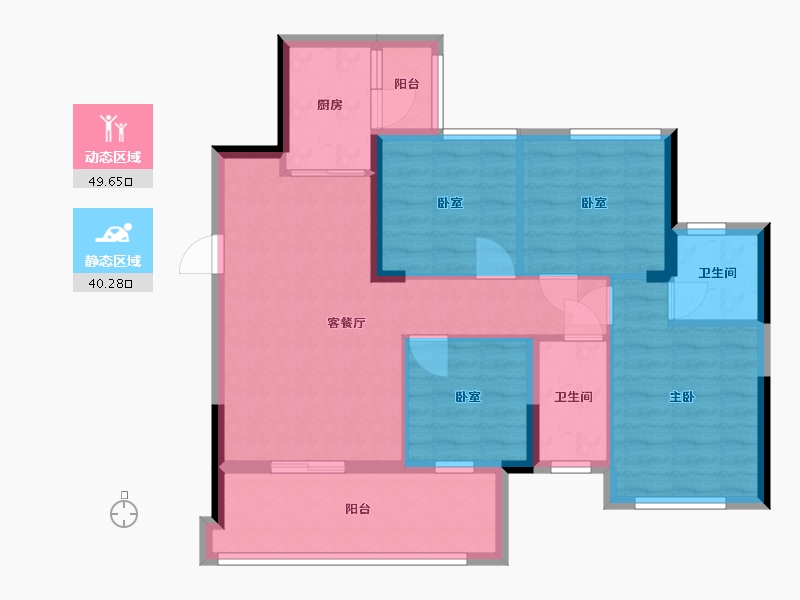 四川省-广安市-和喜·域峰（邻水）-79.67-户型库-动静分区