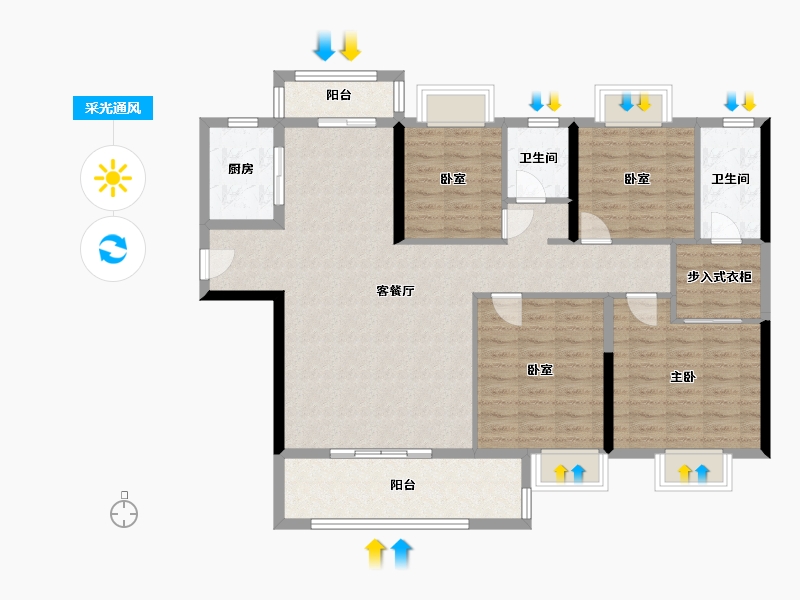 福建省-漳州市-励欧南湖一号-118.31-户型库-采光通风