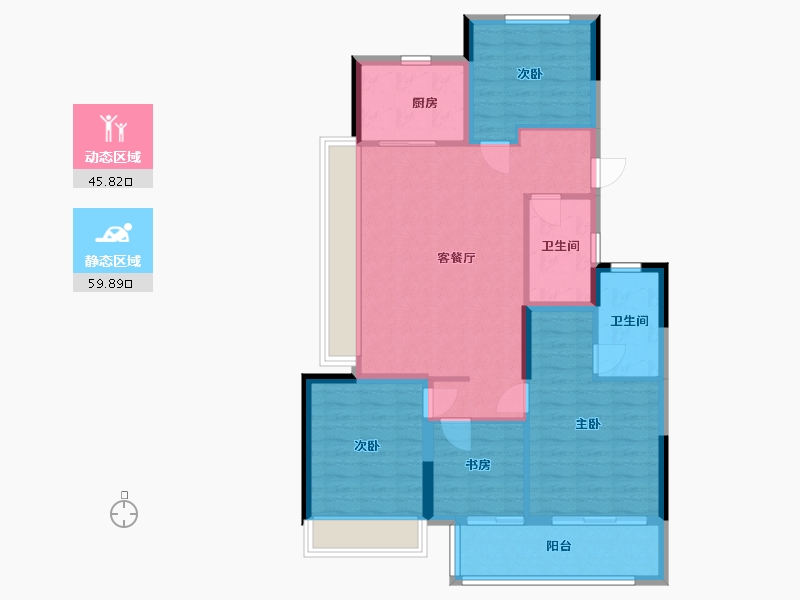 浙江省-绍兴市-星澜城-95.27-户型库-动静分区