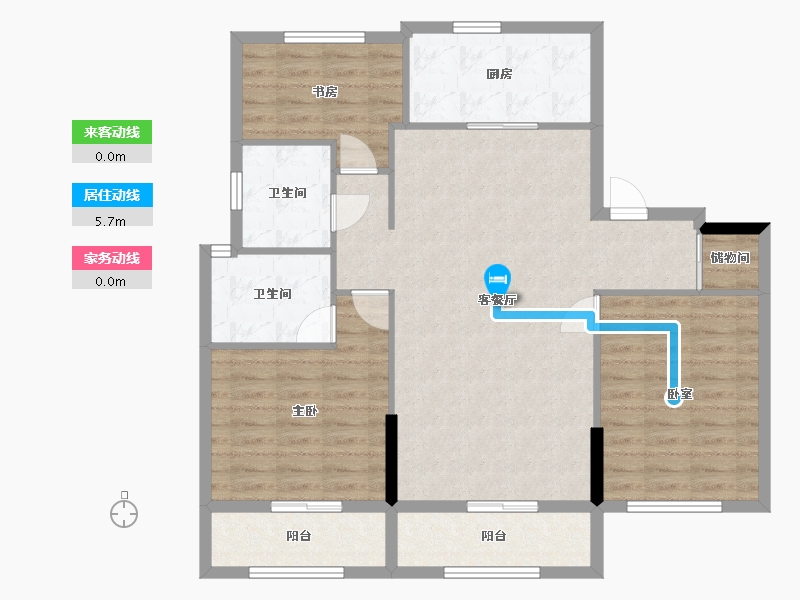 浙江省-宁波市-得力·玖和府-102.40-户型库-动静线