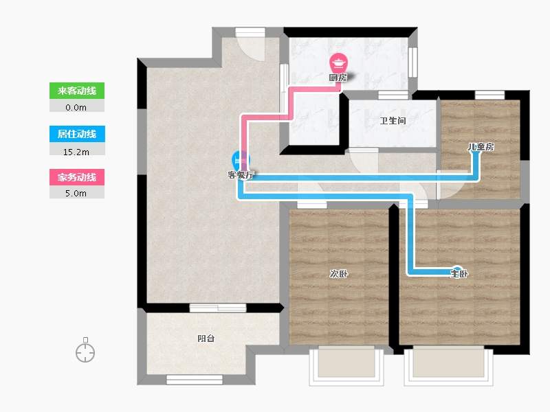 陕西省-咸阳市-桂语江南二期-72.04-户型库-动静线