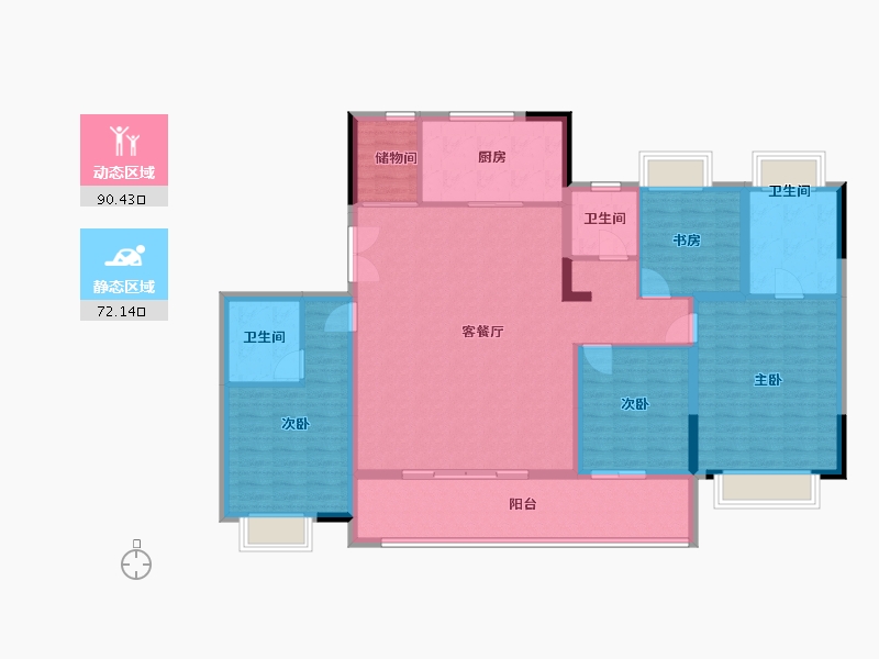 江苏省-南通市-仁恒紫琅世纪-148.00-户型库-动静分区