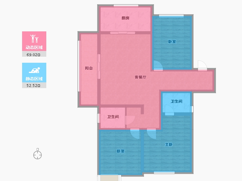 陕西省-咸阳市-桂语江南二期-108.07-户型库-动静分区