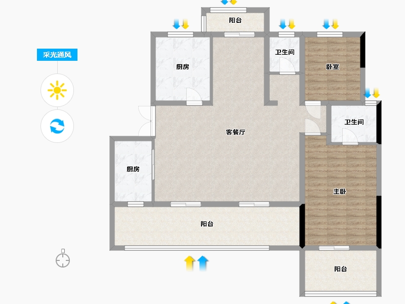 湖北省-恩施土家族苗族自治州-青云天序-125.04-户型库-采光通风