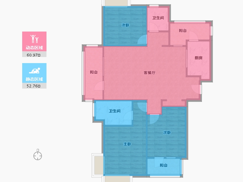 浙江省-杭州市-圣苑小区-105.02-户型库-动静分区