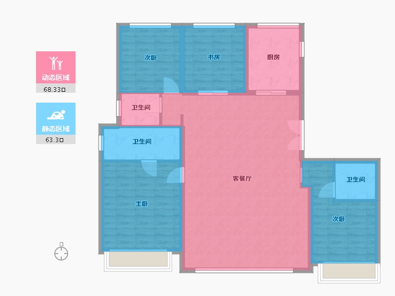 河北省-石家庄市-保利·文华天珺-119.96-户型库-动静分区