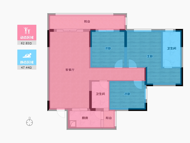 四川省-成都市-中国铁建·新川樾-98.35-户型库-动静分区