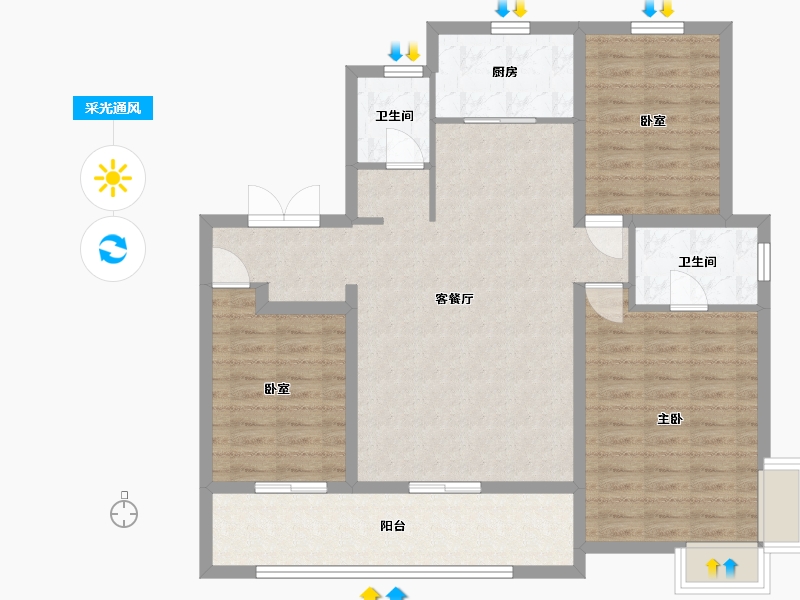 河北省-石家庄市-城发投·云澜悦府（华药北项目)-101.28-户型库-采光通风