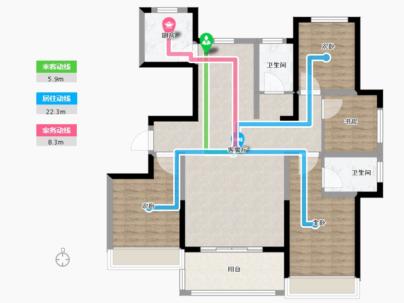 山东省-临沂市-陶园里小区-109.39-户型库-动静线