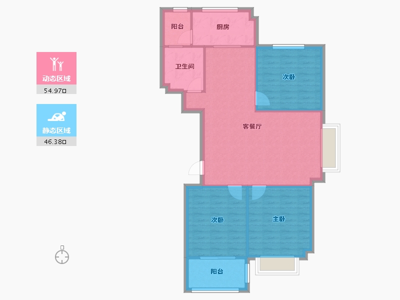 山东省-潍坊市-鸿豪花园-102.40-户型库-动静分区