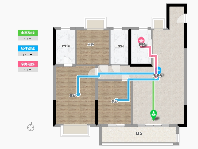 江西省-鹰潭市-万景复兴时代-93.60-户型库-动静线