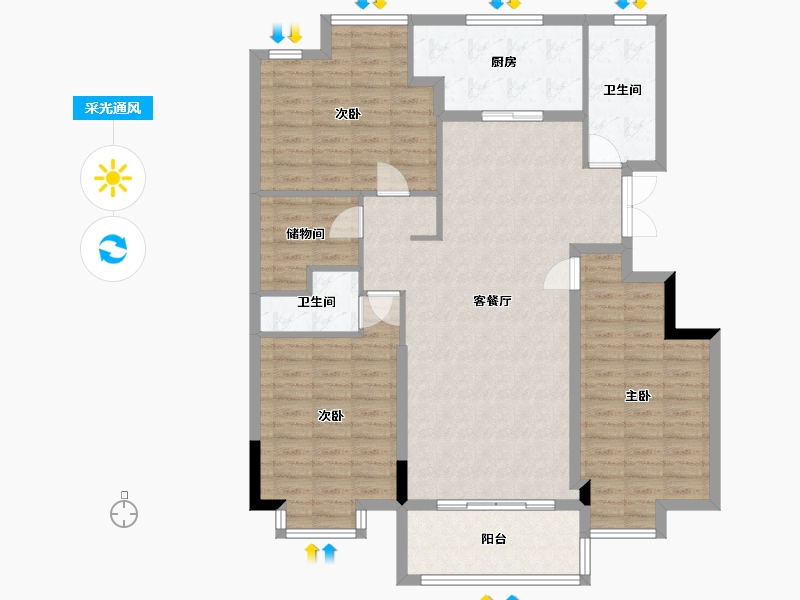 江西省-上饶市-金山社区开放式小区-111.20-户型库-采光通风