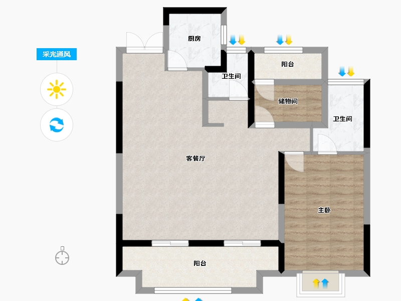 安徽省-滁州市-徽盐璟著-87.85-户型库-采光通风