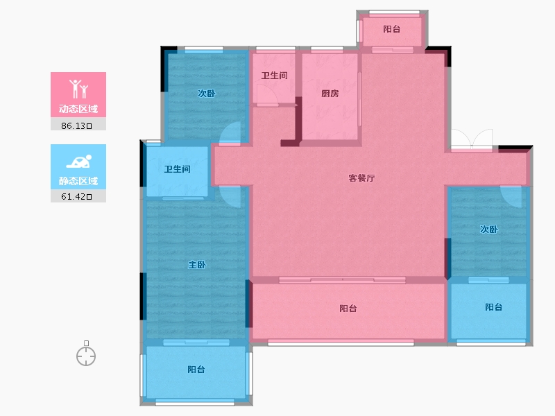 湖北省-恩施土家族苗族自治州-青云天序-133.39-户型库-动静分区