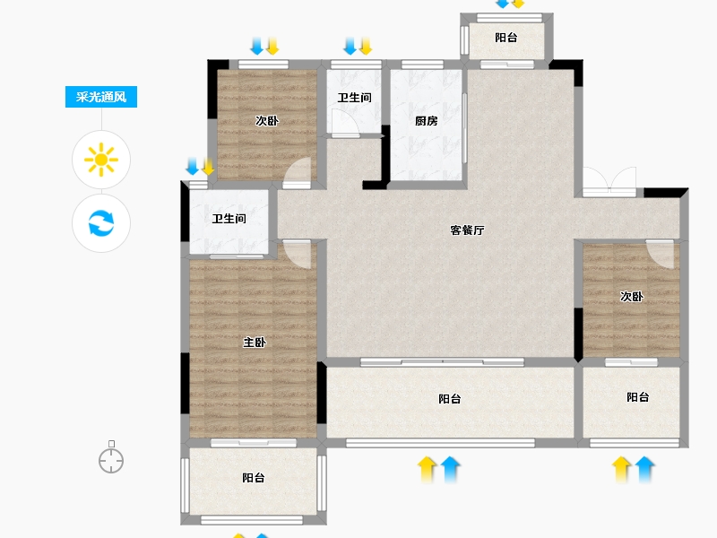 湖北省-恩施土家族苗族自治州-青云天序-133.39-户型库-采光通风