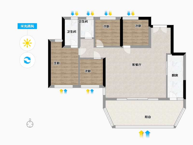 四川省-广安市-和喜·域峰(武胜)-92.00-户型库-采光通风