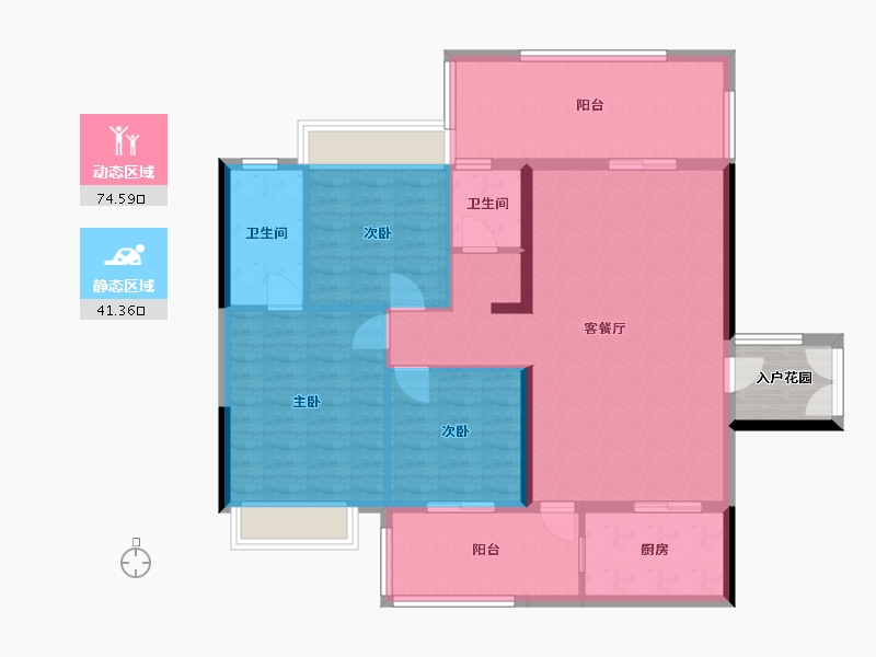 广东省-韶关市-竹林华府-108.89-户型库-动静分区