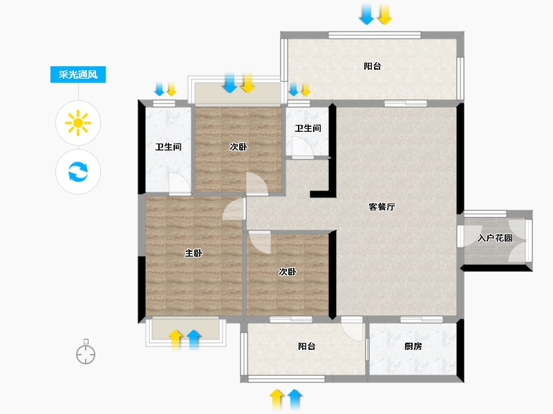 广东省-韶关市-竹林华府-108.89-户型库-采光通风