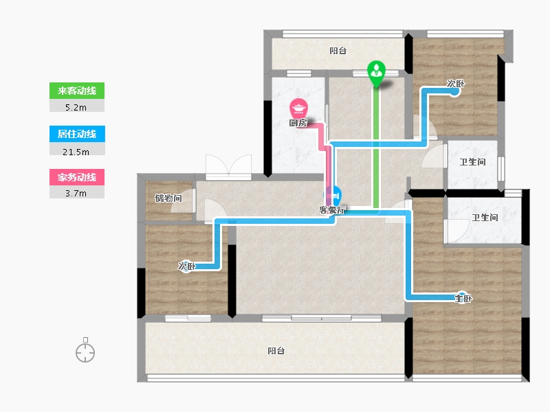 湖北省-恩施土家族苗族自治州-青云天序-106.13-户型库-动静线