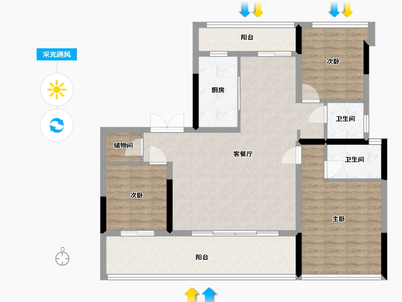 湖北省-恩施土家族苗族自治州-青云天序-106.13-户型库-采光通风