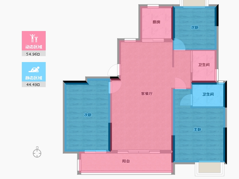 江西省-宜春市-宝梁城-89.52-户型库-动静分区