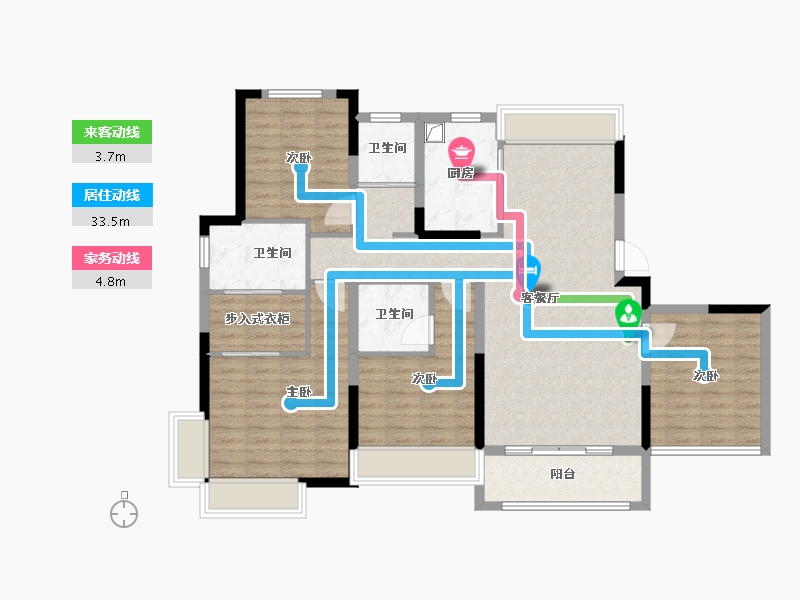 浙江省-温州市-华董·华富广场-115.20-户型库-动静线