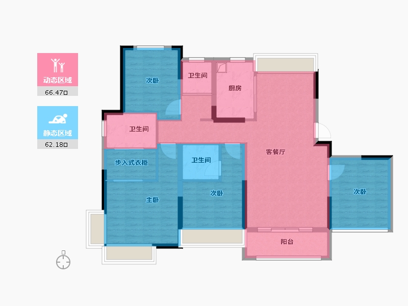 浙江省-温州市-华董·华富广场-115.20-户型库-动静分区