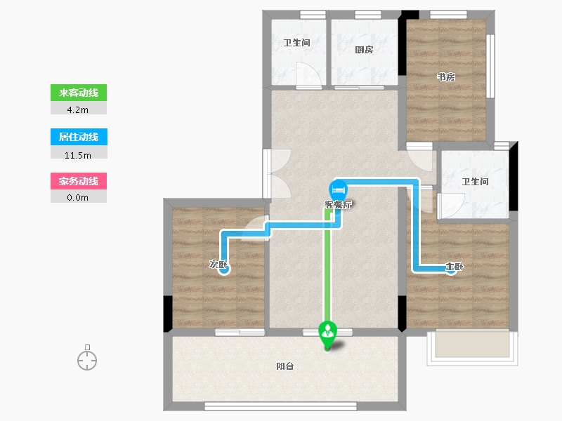 贵州省-毕节市-公园1号-77.60-户型库-动静线