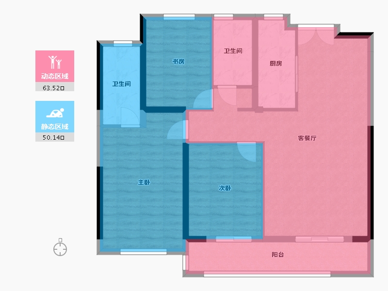 湖北省-武汉市-国铁城投国樾滨江-102.63-户型库-动静分区