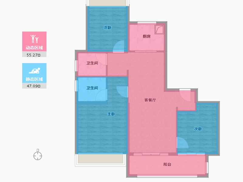 江苏省-徐州市-恒华天玺-92.00-户型库-动静分区