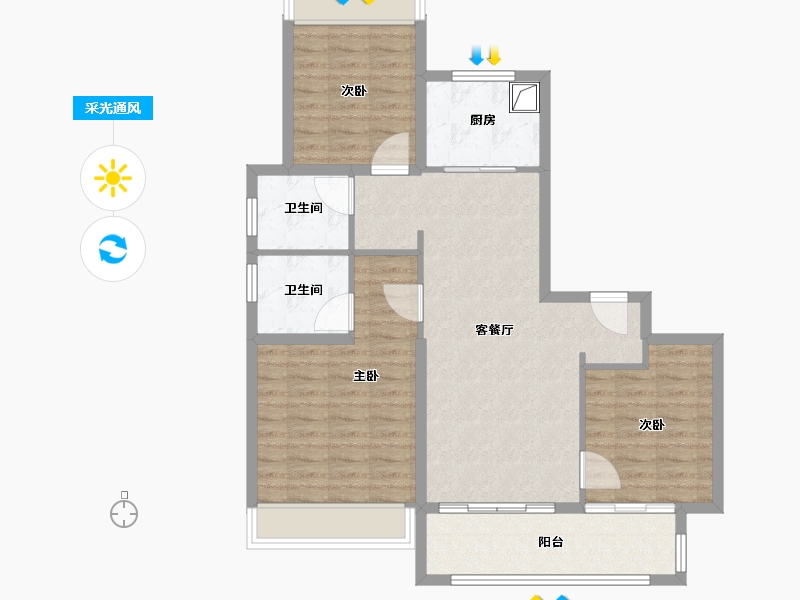 江苏省-徐州市-恒华天玺-92.00-户型库-采光通风