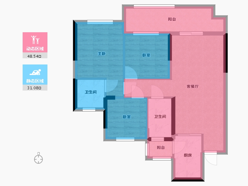 四川省-广安市-和喜·域峰（邻水）-70.18-户型库-动静分区