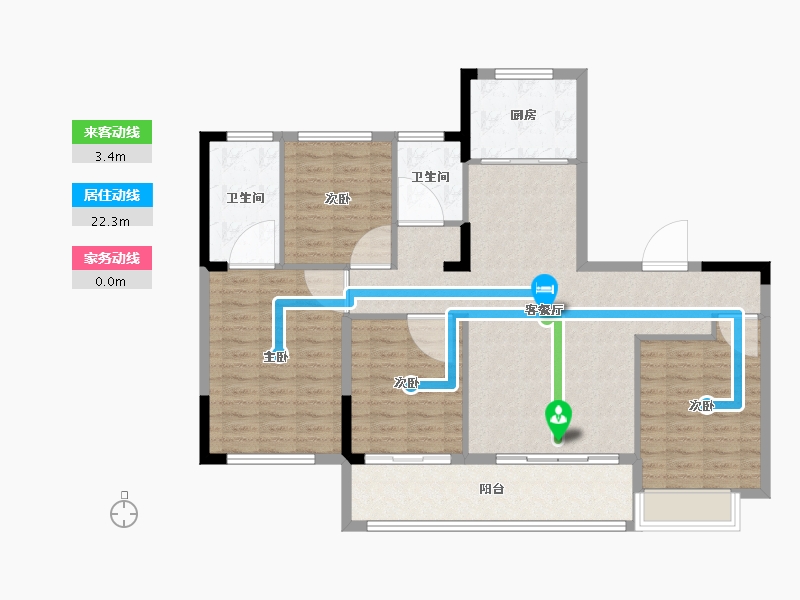 浙江省-宁波市-大观未来里-114.40-户型库-动静线