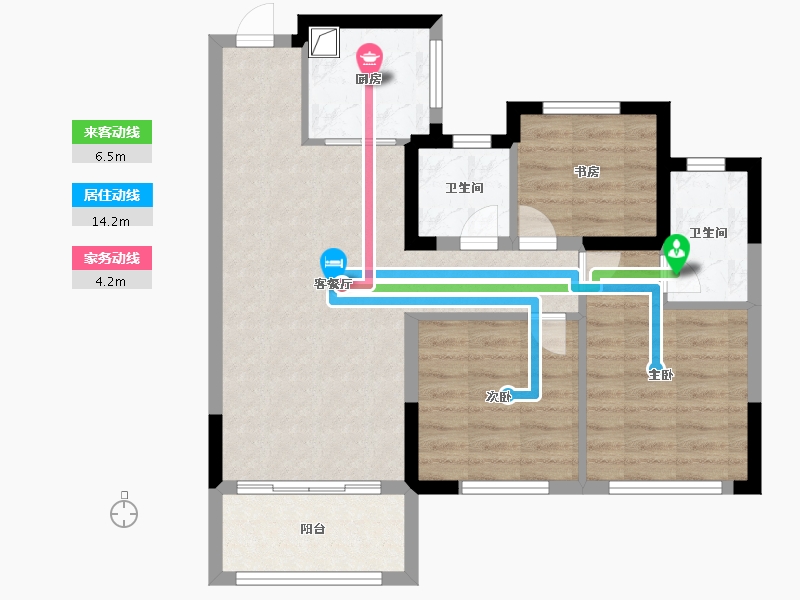 浙江省-温州市-公园壹号-71.20-户型库-动静线