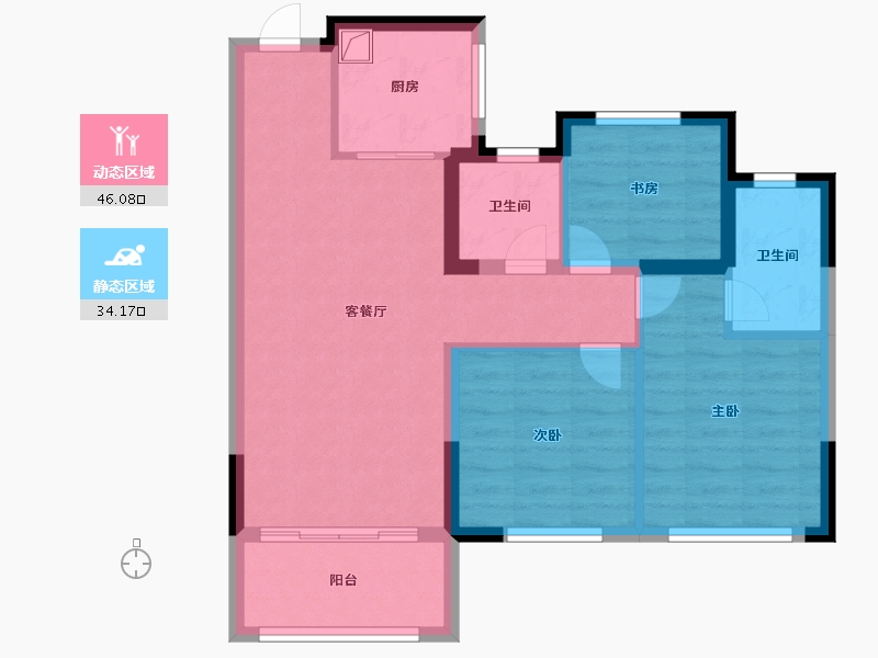 浙江省-温州市-公园壹号-71.20-户型库-动静分区