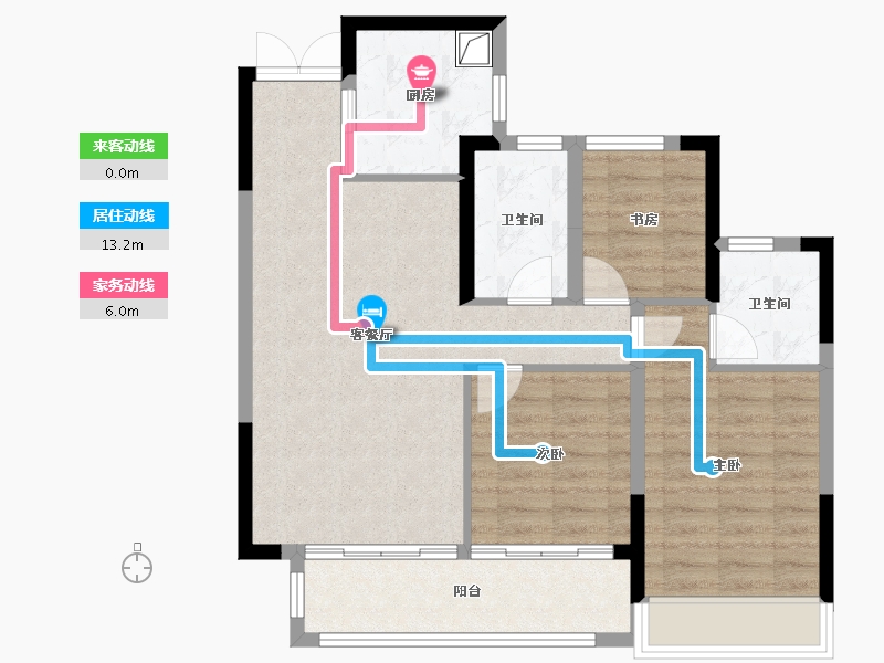 浙江省-绍兴市-振东颐居-80.39-户型库-动静线