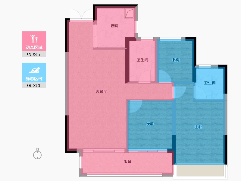 浙江省-绍兴市-振东颐居-80.39-户型库-动静分区