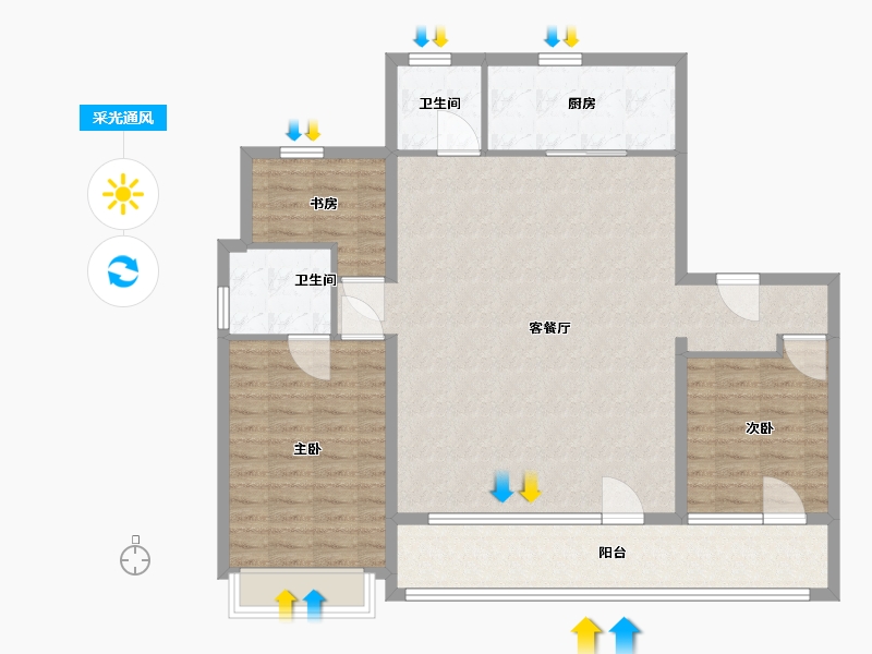 山东省-枣庄市-秀地文昌嘉苑·璟苑-114.40-户型库-采光通风