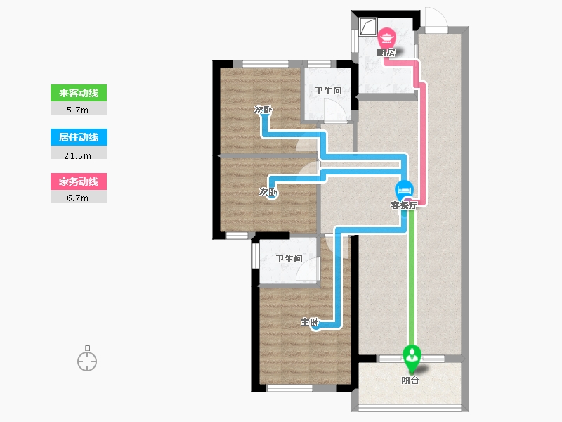 福建省-福州市-浦兴新苑-84.80-户型库-动静线