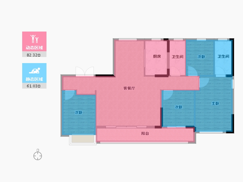 浙江省-宁波市-映翠晓园-131.20-户型库-动静分区