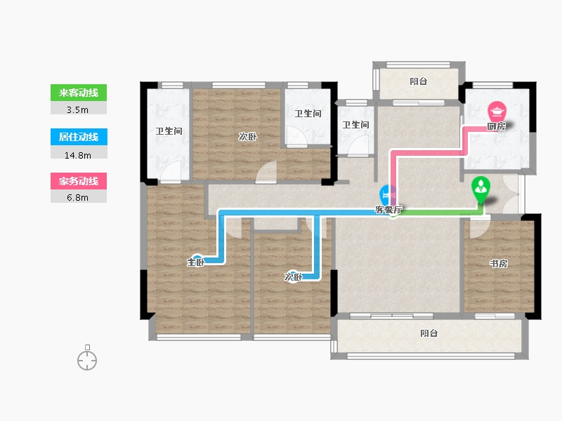 四川省-成都市-嘉禾华府-128.99-户型库-动静线