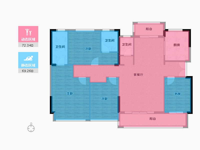 四川省-成都市-嘉禾华府-128.99-户型库-动静分区